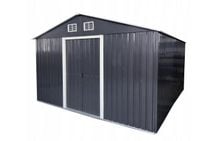 Domek metalowy na narzędzia 340x319x200 cm antracytowy blaszak szopa