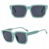 OKULARY PRZECIWSŁONECZNE prostokątne filtr UV400 damskie męski ETUI ŚCIERKA