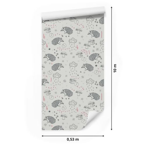 Tapeta Do Pokoju Dziecięcego JEŻE Chmurki Jabłka na Arena.pl