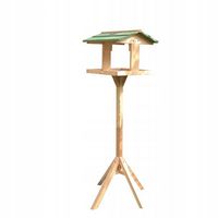 Karmnik Dla Ptaków Drewniany Wolnostojący Z Lampką Solarną Garden&Fun