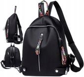 Czarny Plecak Wodoodporny Elegancki Damski Miejski