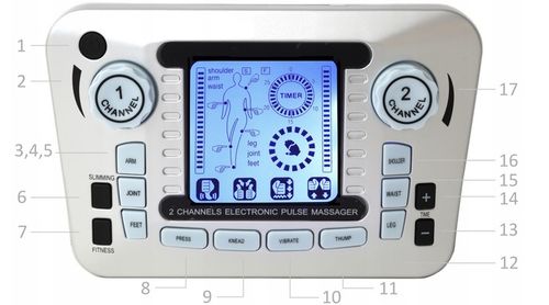 ELEKTROSTYMULATOR TENS EMS ELEKTRODY 3 RODZAJE + BAT na Arena.pl