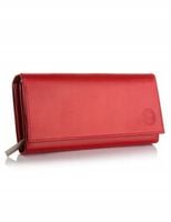 Portfel Damski Skórzany Duży Portfel Damski Betlewski Czerwona Kopertówka