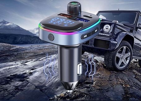 TRANSMITER BLUETOOTH FM SAMOCHODOWY SZYBKA ŁADOWARKA USB USB-C AUX zdjęcie 12