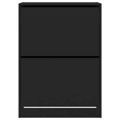 Szafka na buty z 2 uchylanymi szufladami, czarna, 80x42x108 cm na Arena.pl