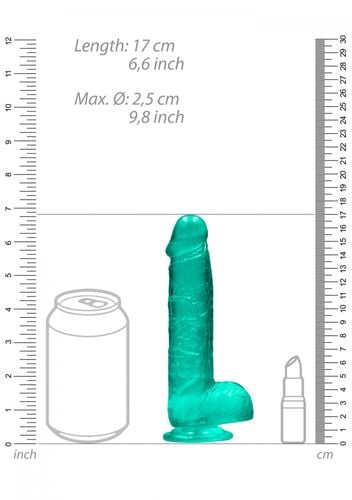 6 / 15 cm realistic dildo with balls   turquoise na Arena.pl