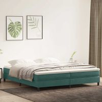 Łóżko Box Spring bez materaca Ciemnozielone 200x210 cm Aksamit