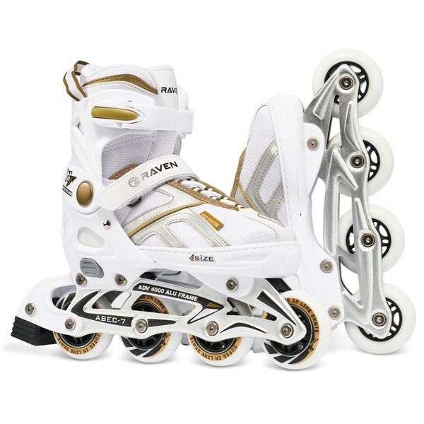 Rolki Regulowane RAVEN Pulse White/Gold 37-40 zdjęcie 6