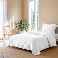 Komplet Pościel Muślinowa 100% Bawełna Biała 135x200 i 80x80 na Zamek