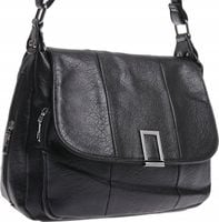 ŚREDNIA TOREBKA DAMSKA LISTONOSZKA Z KLAPKĄ czarny