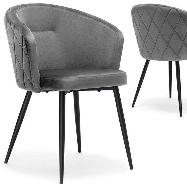 Krzesło HAMPTON VELVET grafitowe zdjęcie 10