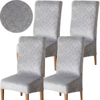 ZESTAW 4 SZT POKROWIEC NA KRZESŁO WELUR ORNAMENT