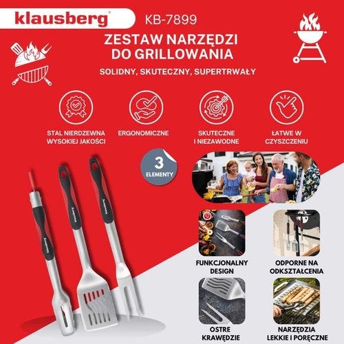 zestaw przyborów do grilla grillowania klausberg kb-7899 na Arena.pl