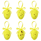 jajka przepiórcze ze styropianu do powieszenia, komplet 6 szt. wielkanocne