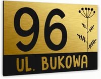Tabliczka Tablica ADRESOWA złota DIBOND 20x15 numer domu ul. różne wzory