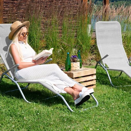 2x LEŻAK OGRODOWY krzesło na plażę FOTEL TURYSTYCZNY składany grawitacyjny na Arena.pl