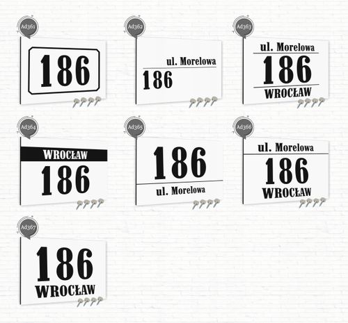Tabliczka adresowa Nierdzewna Tablica adres domu Biała 30x20 Różne wzory na Arena.pl