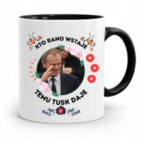 Kubek Czarny Donald Tusk Po Platforma Prezent Z Nadrukiem Ze Zdjęciem