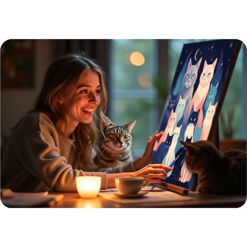 Obraz do malowania po numerach 40x50 cm Massido Koty na Arena.pl