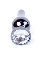 Plug-Jewellery Dark Silver Butt Plug- Clear