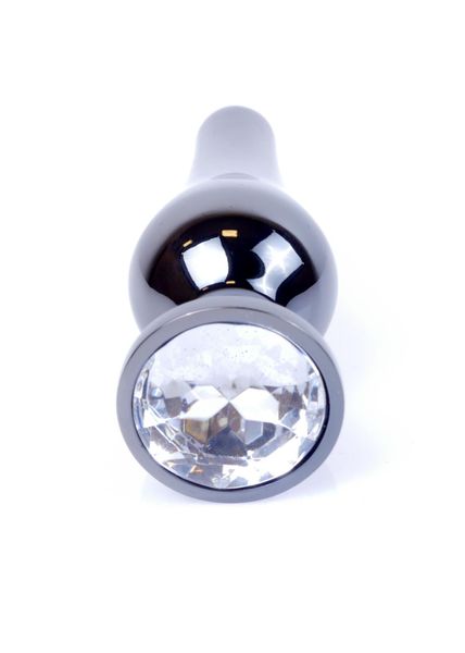Plug-Jewellery Dark Silver Butt Plug- Clear zdjęcie 1