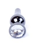 Plug-Jewellery Dark Silver BUTT PLUG- Clear