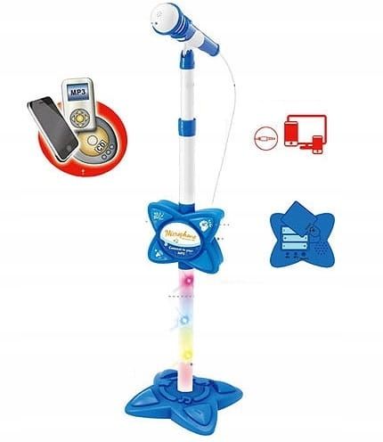 MIKROFON NA STATYWIE MP3 ŚWIATŁO DŹWIĘK KARAOKE na Arena.pl