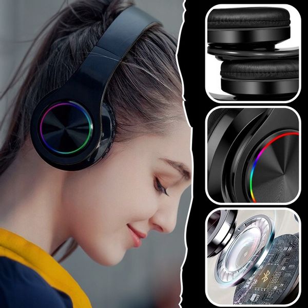 SŁUCHAWKI BEZPRZEWODOWE B39 BLUETOOTH MP3 NAUSZNE MIKROFON RGB DLA DZIECKA zdjęcie 13