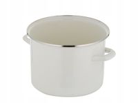 Garnek emaliowany Emalia Pleszew Gładki 20 cm 3,9L kremowy indukcja gaz
