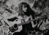 Plakat 35x25cm Młoda Gitarzystka