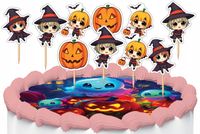 TOPPERY NA TORT OZDOBNE DEKORACJA ZESTAW - HALLOWEEN HORROR DYNIA 10szt.