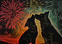 Plakat 84x59,5cm Psi Uścisk