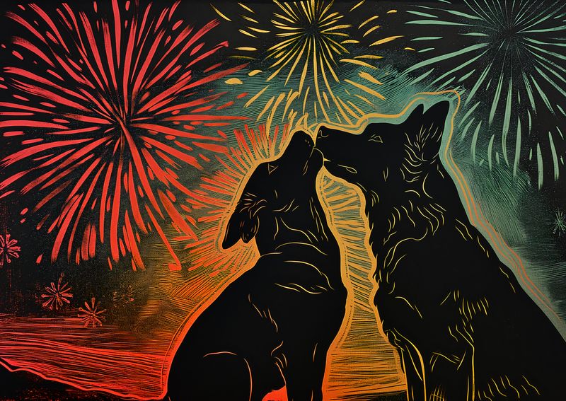 Plakat 84x59,5cm Psi Uścisk zdjęcie 1