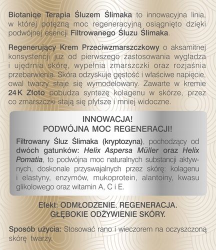 BIOTANIQE TERAPIA ŚLUZEM ŚLIMAKA KREM DO TWARZY 70+ DZIEŃ I NOC 50 ML na Arena.pl