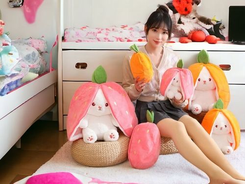 Maskotka Króliczek W TRUSKAWCE RÓŻOWY KRÓLIK ZAJĄC PLUSZAK MIŚ 2w1 40cm na Arena.pl