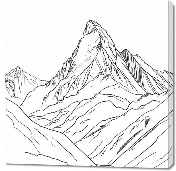 Obraz 90x90cm Górski Szkic zdjęcie 1