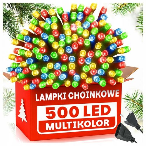 LAMPKI CHOINKOWE 500 LED MULTIKOLOR ŚWIĄTECZNE WEWNĘTRZNE ZEWNĘTRZNE na Arena.pl
