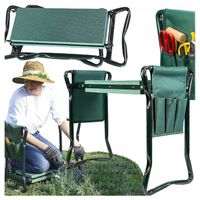 KLĘCZNIK TABORET OGRODOWY KRZESŁO DO OGRODU SKŁADANE MOCNE 2w1 + ORGANIZER