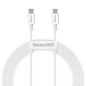 superior kabel przewód usb-c usb-c quick charge fcp 100w 5a 20v 2m biały
