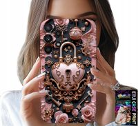 ETUI DO SAMSUNG GALAXY A13 4G - KOBIECE, MODNE WZORY, KŁÓDKA SERCE RÓŻA