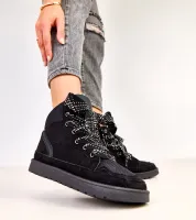 Czarne sneakersy wysokie z grubymi sznurówkami Klevis 38