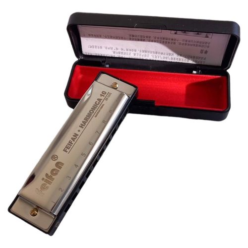 Harmonijka ustna 10-otworowa diatoniczna srebrna na Arena.pl