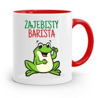 Dla Baristy Baristki Kawiarki Kubek Czerwony Z Nadrukiem Ze Zdjęciem