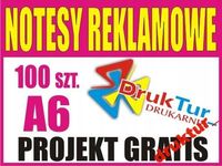 Notesy reklamowe bloczki z nadrukiem A6 100x50