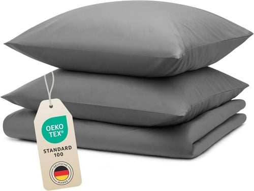 Komplet pościeli mikrofibra Blumtal 260x240 cm + 2x 40x70 cm szary Oeko-TEX na Arena.pl