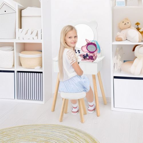 VIGA Zestaw Biała Toaletka + Akcesoria Jak z Salonu na Arena.pl