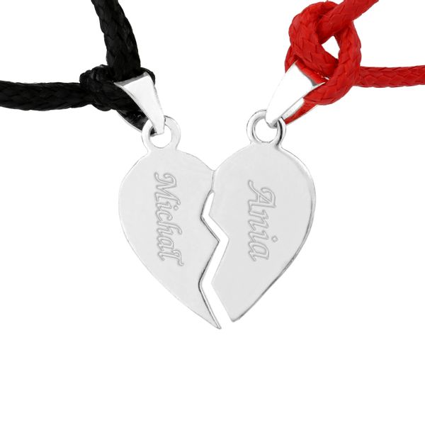 SREBRNA BRANSOLETKA 925 SERCE ŁAMANE dla PAR zdjęcie 2