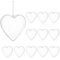 Bombki akrylowe 12cm serce plastikowe decoupage zestaw 12 szt.