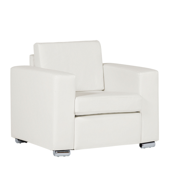 Fotel skórzany biały HELSINKI zdjęcie 1