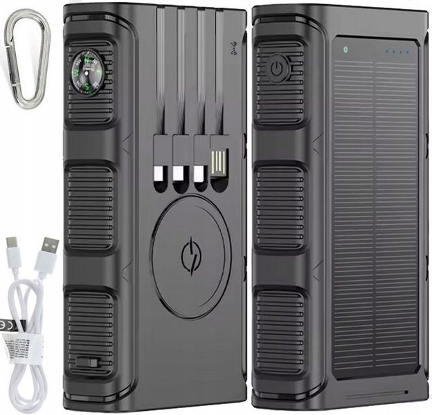 POWERBANK ŁADOWARKA SOLARNY INDUKCJA 36000mAh 8xUSB LATARKA 2x LED USB-C PD zdjęcie 1